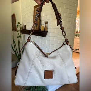 Dooney & Burke white leather shoulder bag